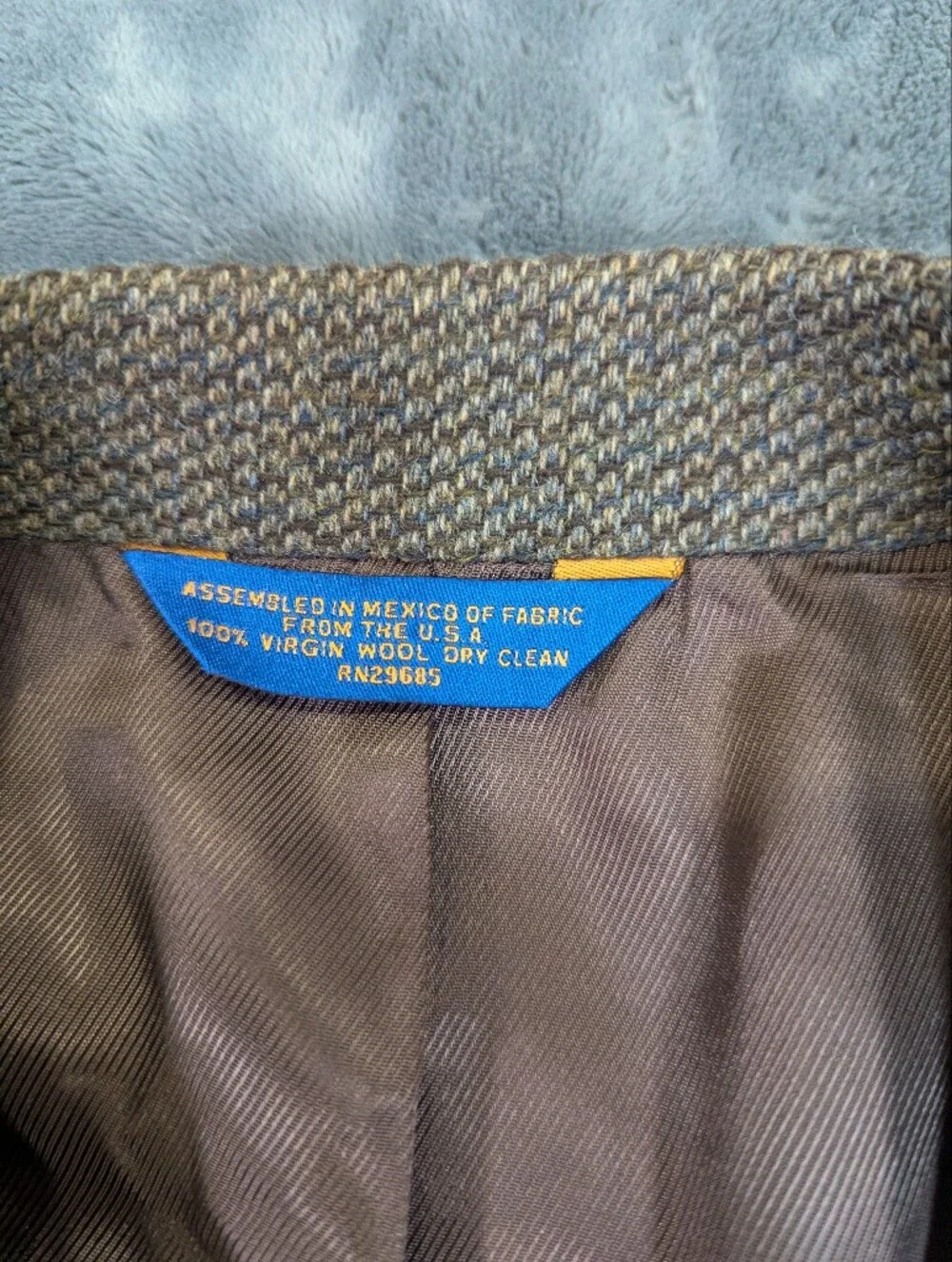 Pendleton Tweed Herringbone Blazer Brown Virgin Wool Sport Coat 3 Button SZ 46